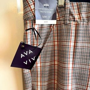 NWT Ava & Viv plaid pants size 16w